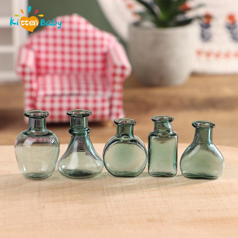 Florist Supply Vases - 24รูปแบบ1/12 Lovely Miniature Dollhouse แจกันแก้วมินิสำหรับตุ๊กตาเฟอร์นิเจอร์ในบ้านอุปกรณ์ประดับตกแต่ง