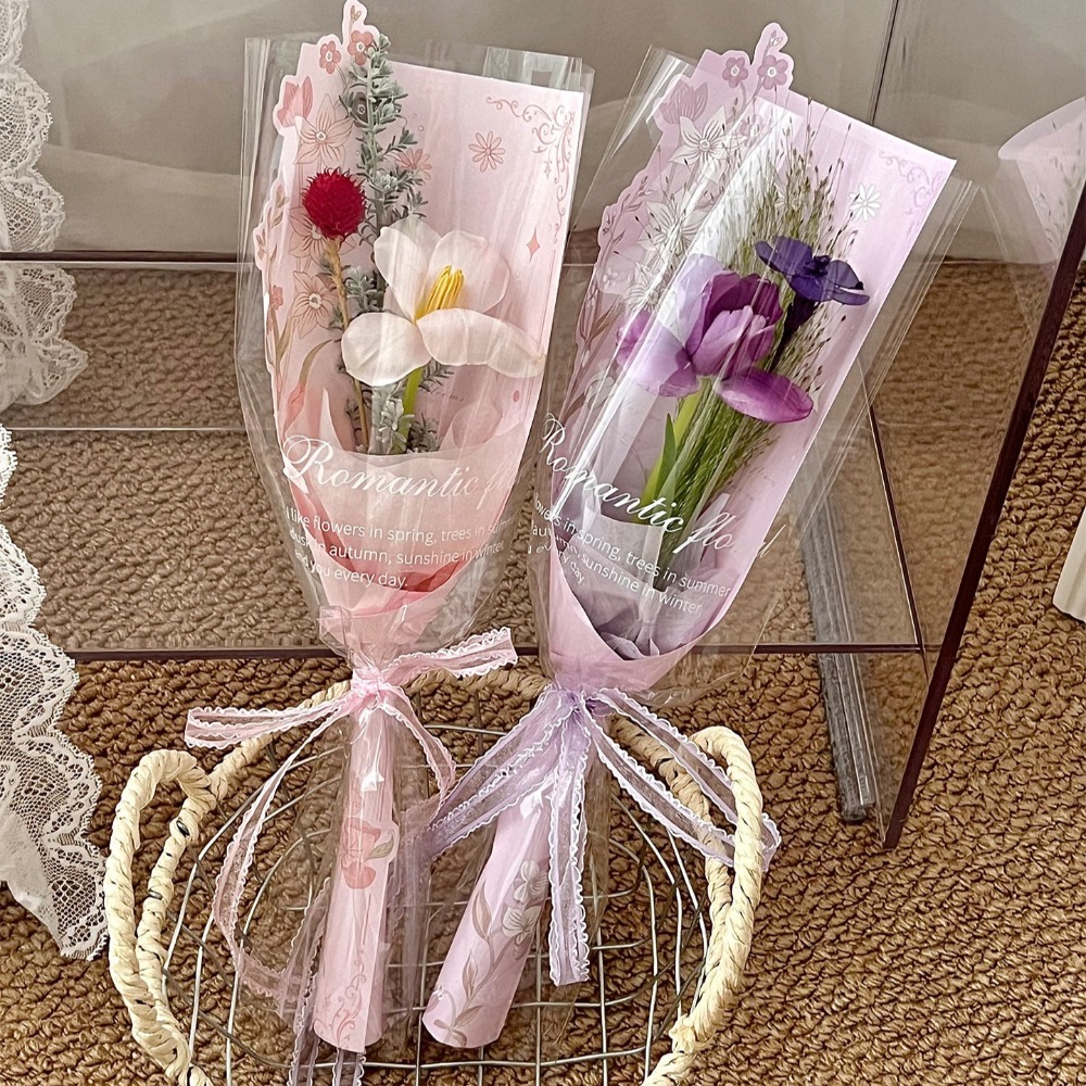 Florist Supply House - ถุงบรรจุภัณฑ์ดอกไม้แบบใส 10 ชิ้น พร้อมกระดาษรองพื้น, อุปกรณ์ DIY