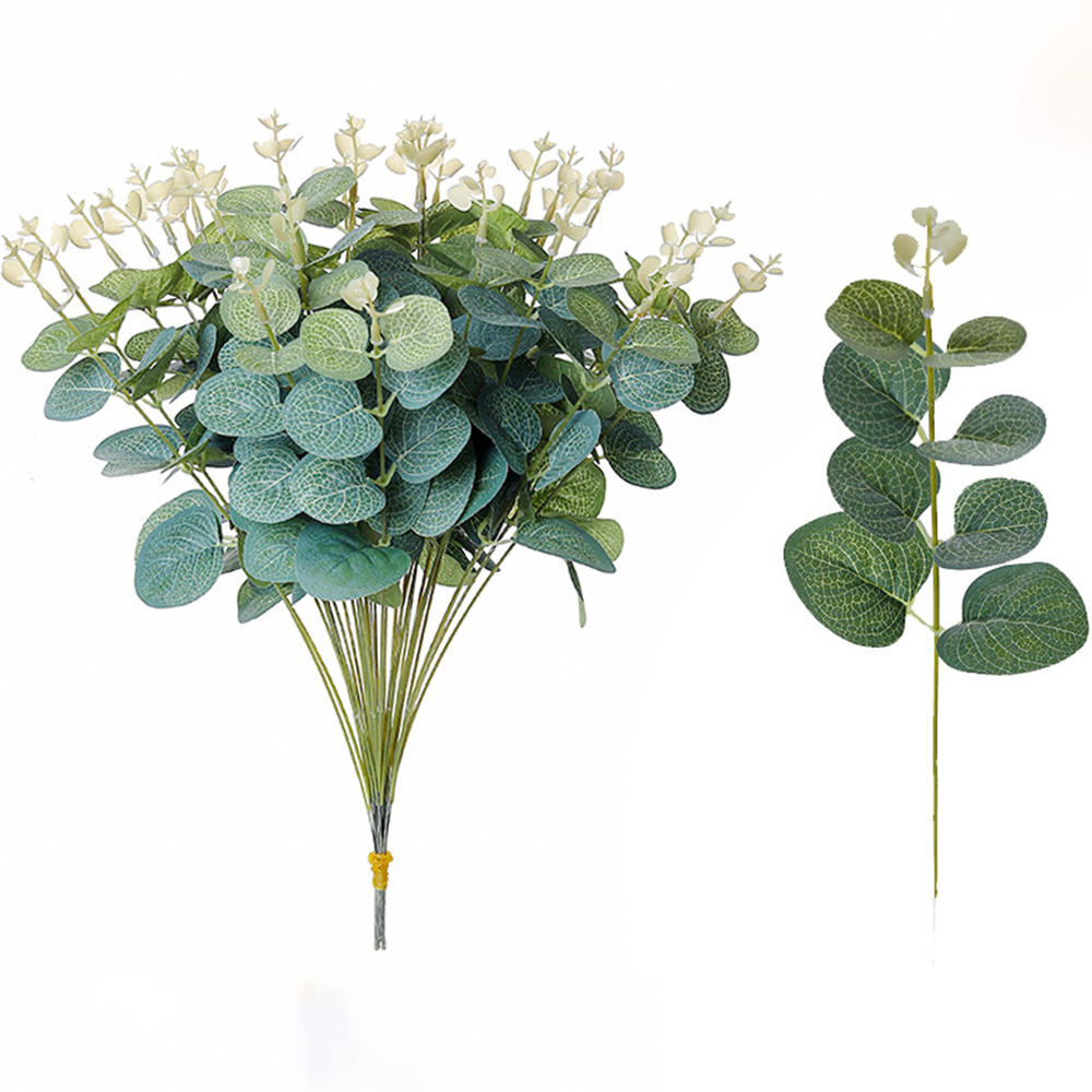 Florist Supply Vases - 20PCS พืชปลอมผ้าไหม Eucalyptus Leaf DIY ตกแต่งคริสต์มาสแจกันสําหรับบ้านสวนงานแต่งงาน