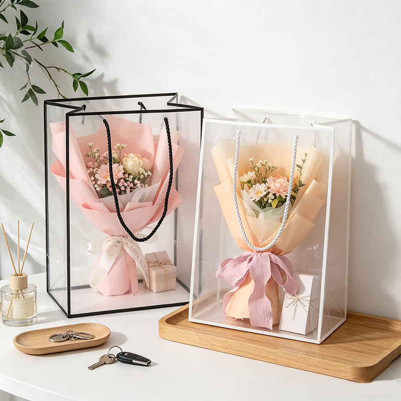 Florist Supply House - 1/3/10PCS ถุงพลาสติกใสดอกไม้ร้านขายดอกไม้ซัพพลายถุงของขวัญวันวาเลนไทน์ช่อดอกไม้ของขวัญตกแต่งงานปาร์ตี้งานแต่งงานคริสต์มาส