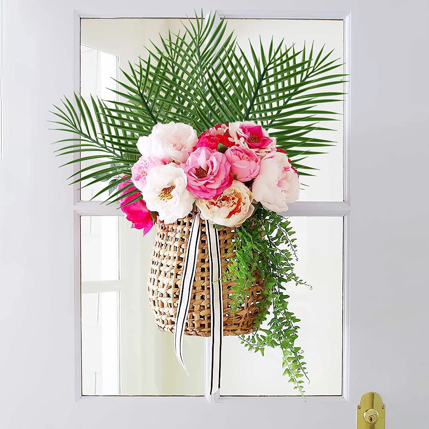 5 ชิ้น Golden ประดิษฐ์ใบปาล์มป - Florist Supply Vases บทวิจารณ์และราคา