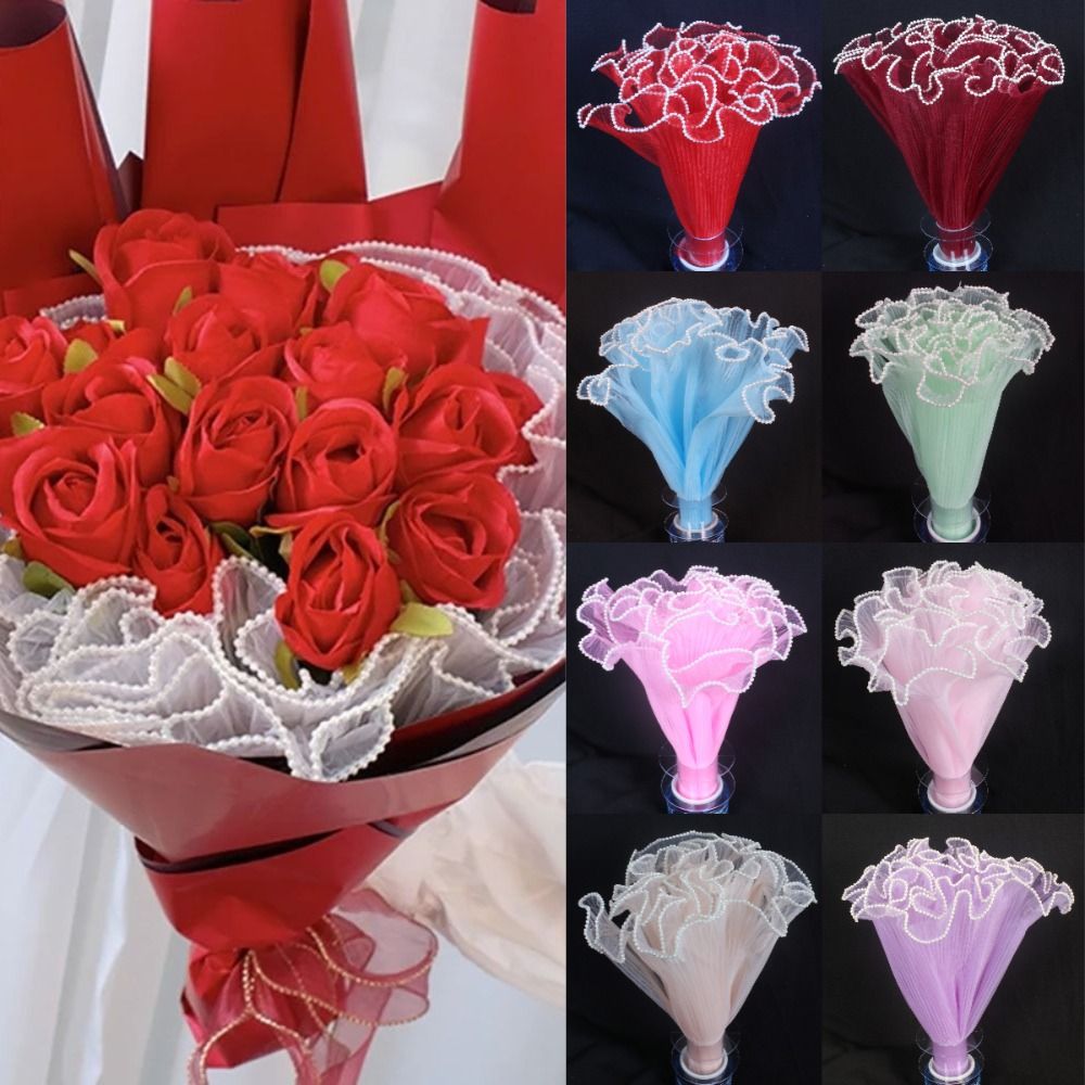 ผ้าตาข่ายลูกไม้ลายคลื่นมุก ขนา - Florist Supply House บทวิจารณ์และราคา